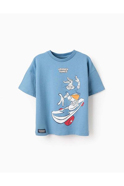 Ziddy Cotton T-shirt for Boys 'Bugs Bunny', Blue