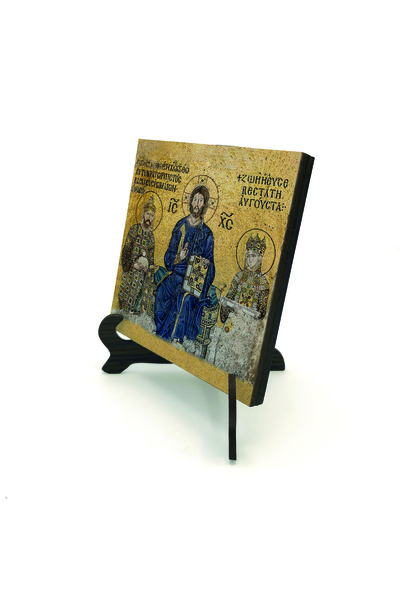 Souvenest Ayasofya Deesis Mozaiği Baskılı MDF Masaüstlük 10X10