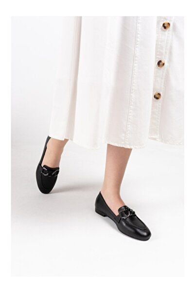 ESİLA Esila 100 Жіночі балетки з натуральної шкіри з ланцюжком і пряжкою