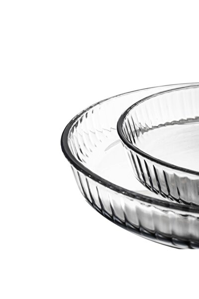 Dania 2-Piece Round Heat-Resistant Glass Oven Tray Set