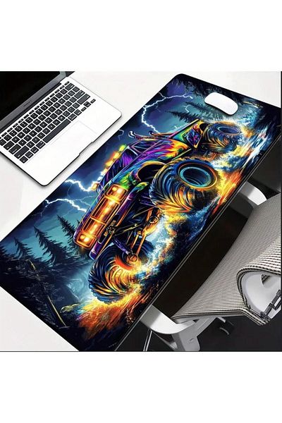 sgeteknoloji 70X30 CM MONSTER CAR TEMATICĂ BAZĂ ANTIDRIPĂ SURFACĂ VITEZA PLAYER MOUSE PAD GAMING