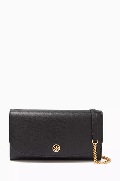 Tory Burch Robinson Leather Wallet on a Chain