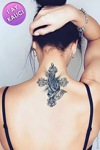 BP Tattoo 1 Ay Kalıcı Dövme Haç Dövmesi Tattoo