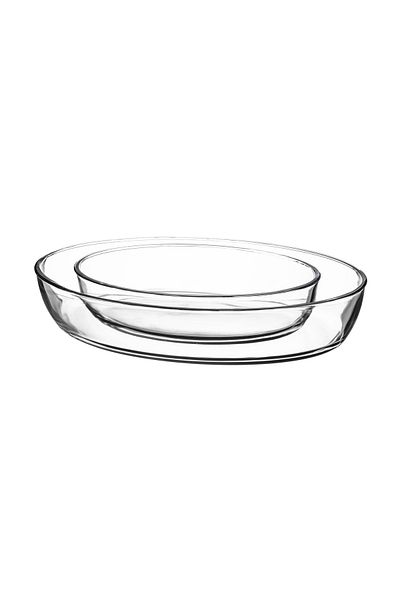 Dania 2-Piece Oval Heat-Resistant Glass Baking Tray Set
