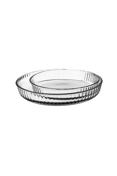 Dania 2-Piece Round Heat-Resistant Glass Oven Tray Set
