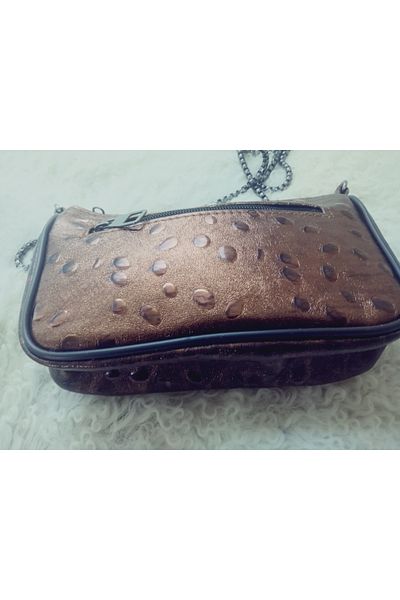hoaryage Piele de vițel autentică, din materiale de primă clasă, geantă de umăr cu lanț din piele de vacă imprimată special