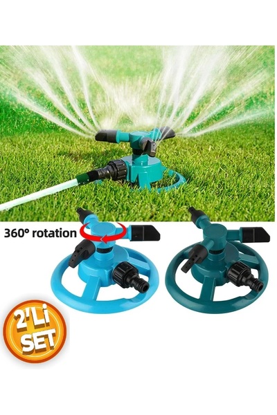 Depolife Bahçe çim sulama fıskıyesi hortum klipsli yağmurlama fiskiyesi 360 derece döner başlık ayarlı nozul