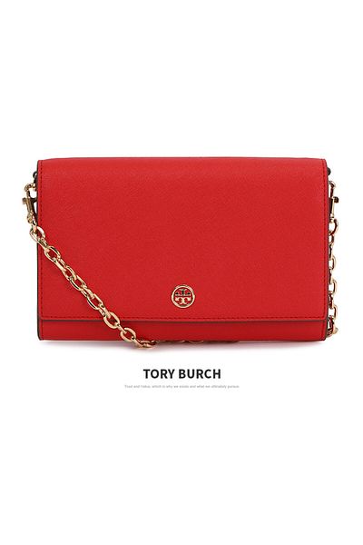 Tory Burch Tory Burch Robinson Leather Wallet On A Chain