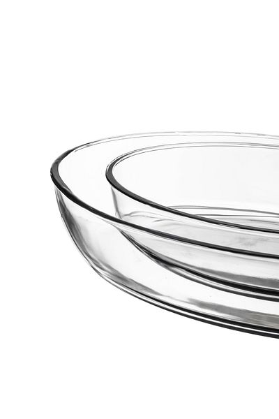 Dania 2-Piece Oval Heat-Resistant Glass Baking Tray Set
