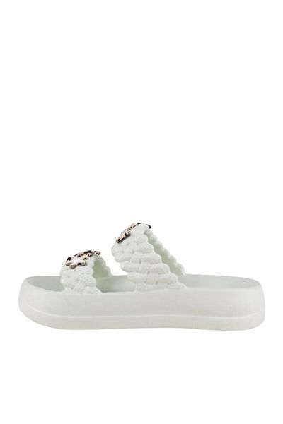 Liger Women's Stylish Comfortable Daily Slippers with Stones Water Green