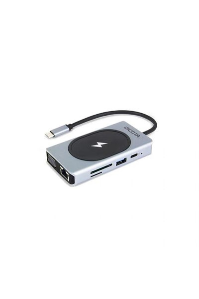 Dicota | D32059-USB-C 10 في 1 موزع شحن 4K PD 100 واط | رمادي