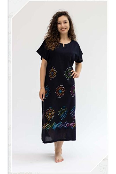 BYB Batik desen tam boy renkli elbise