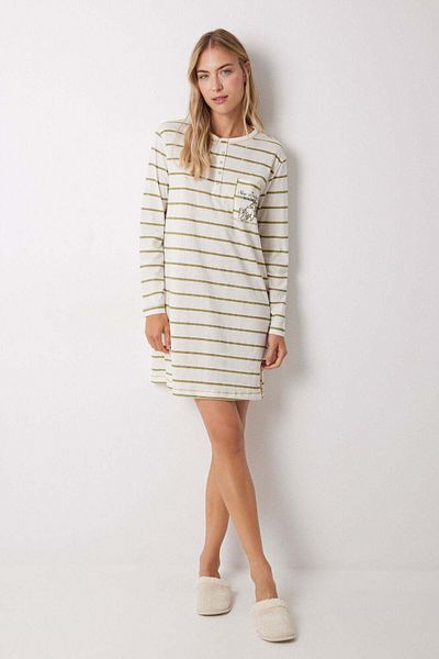 Women'secret Garfield striped cotton nightgown