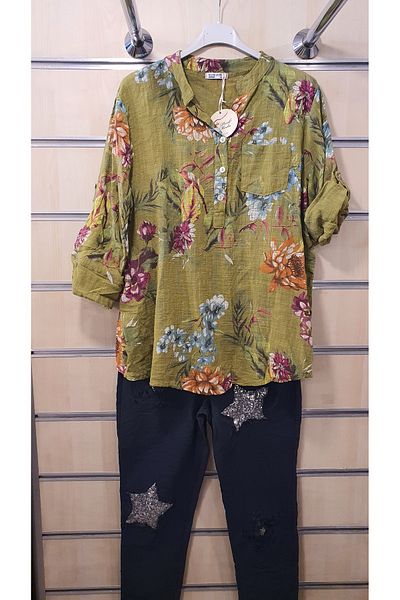 Park Moda Cămașă italiană Belize Model Half Placket Button Down
