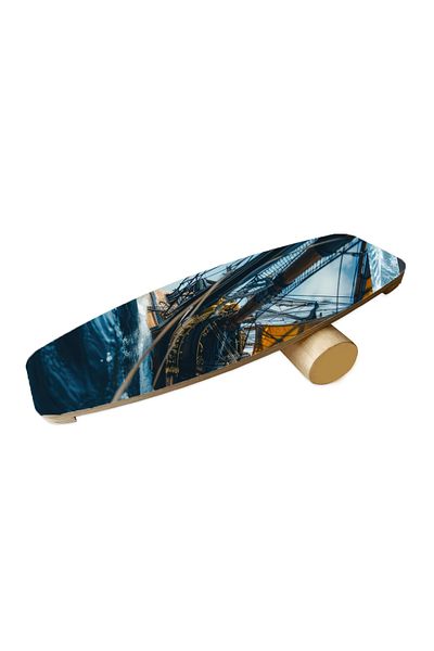 wudie Wooden Printed Balance Board Rocket Balance Board Rocket Gym Board