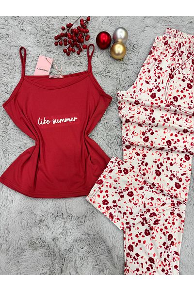 pijamaworld Comfy Marla Pajama Set with Ip Straps and Six Long Soft Fabric