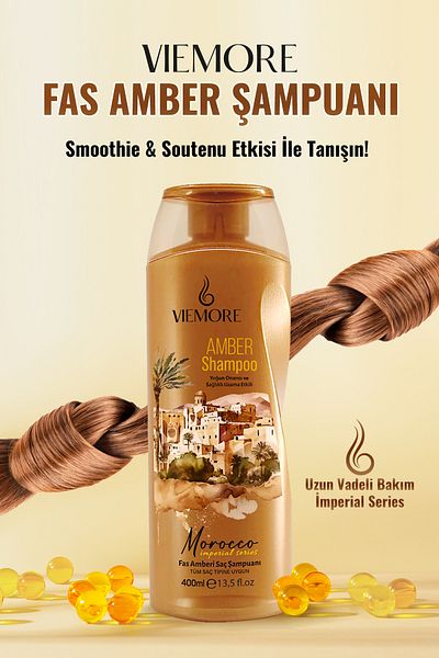 Viemore Moroccan Amber Hair Shampoo 400ml - Repairing, Strengthening, Anti-Hair Loss, Shine, Moisturizing