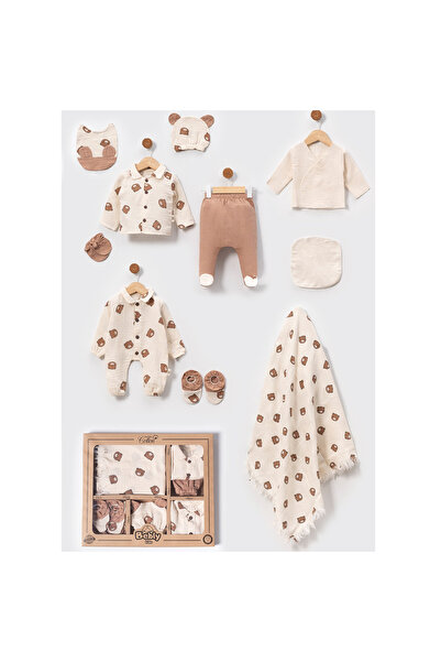 Pure Kids Store Kutulu %100 Organik Pamuk Müslin Kumaş Erkek Bebek Ayıcıklı 1...