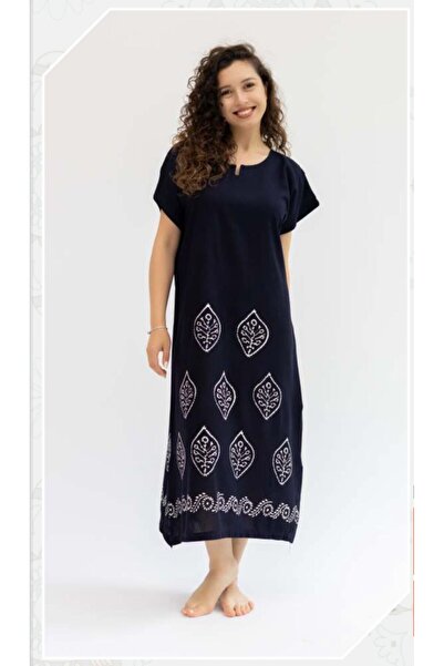BYB Batik desen tam boy siyah  yazlık elbise