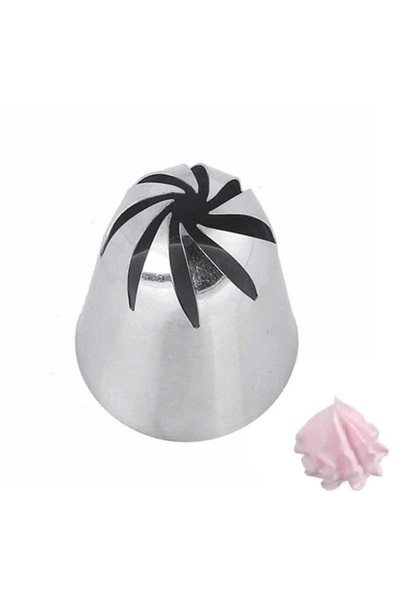 artizanmutfak Büyük Boy Gül 8 Diş Krema Duyu 36x8x47 Mm | İthal Krema Torbası Hediye (DY-903)