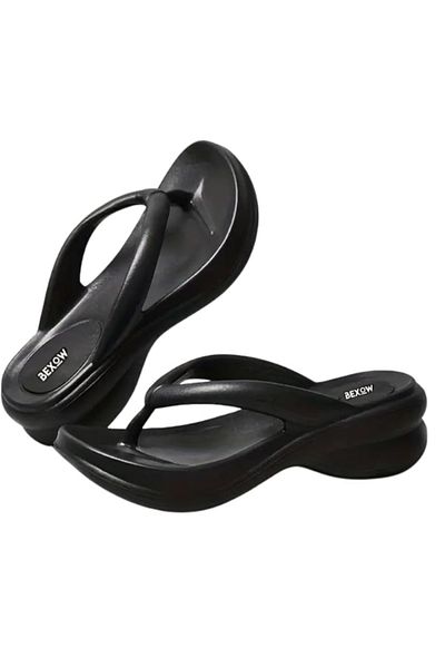BEXOW Women's High Heel Flip Flops Slippers Waterproof Platform Comfortable EVA Lightweight Stylish
