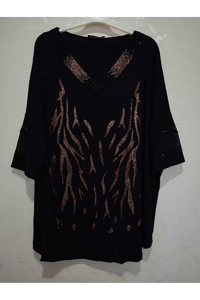anne moda ankara Plus Size Evening Dress Style, Sparkle Short Tunic