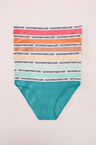 Women'secret Pack of 7 classic cotton panties with logo