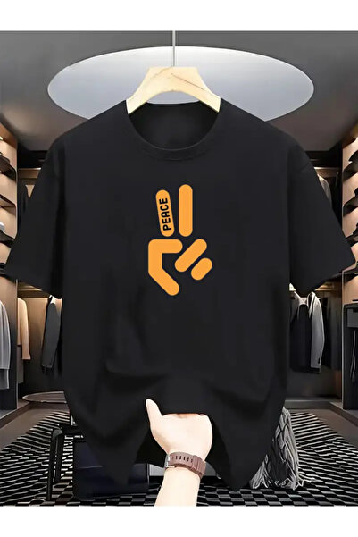 NoVibe Tricou oversize unisex cu imprimeu Peace