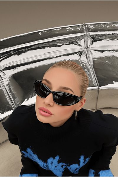 BAPPİR Millennium Y2K Alien Silver Mirror - Lightweight Unisex Black Sunglasses