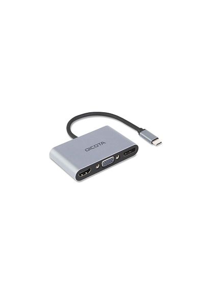 Dicota | D32064-USB-C Portable 5-in-1 Docking Station 4K HDMI/DP PD 100W |Gray