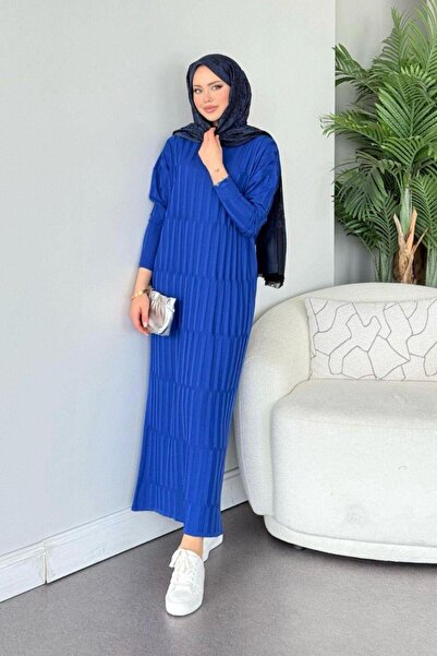 Şulemoda Giyim Φόρεμα Mercerized με μπλε κοβαλτίου χρώματα