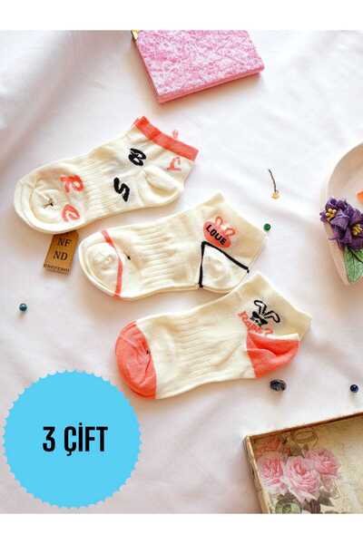 ENEFENDİ 3 PERECHI DE Ciorapi de damă, fără cusături, din bumbac moale, cu model, mărimea 36-40