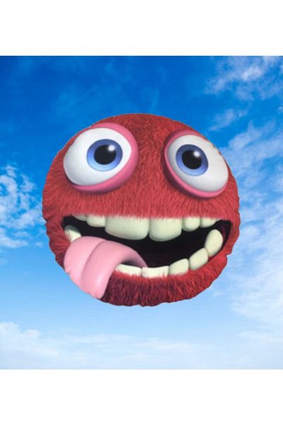 AZİZ OYUNCAK Brick Colored Humorous Emoji Cartoon Themed Toy Pillow.. 30 cm
