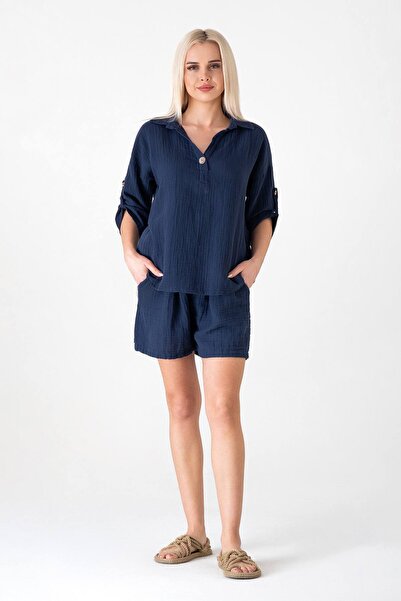 Fashion Showcase Muslin Basic Natural Fabric 100% Cotton Sleeve Blouse Women'...
