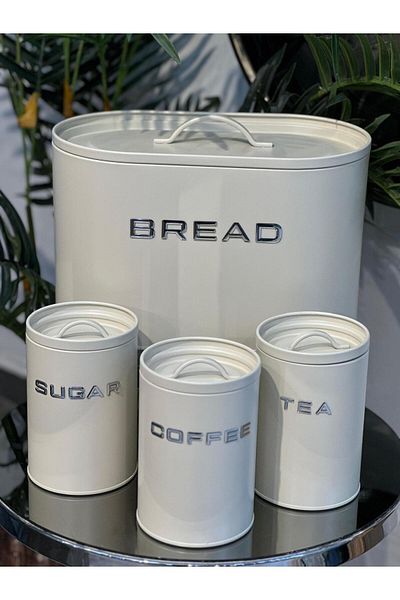 Onedekor Stream Storage Container - Bread Box and Cream Set
