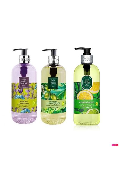 Eyüp Sabri Tuncer Liquid Soap 500ml Set of 3-5 Lavender, Ayvalık Olive Blossom, Çeşme Lemon