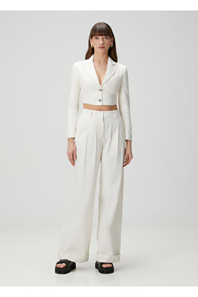 Palm Angels Ekru Wide Leg Pantolon