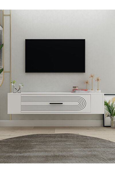 cantek dizayn RESTOL3CT DUVARA MONTAJ TV SEHPASI BEYAZ-BEYAZ