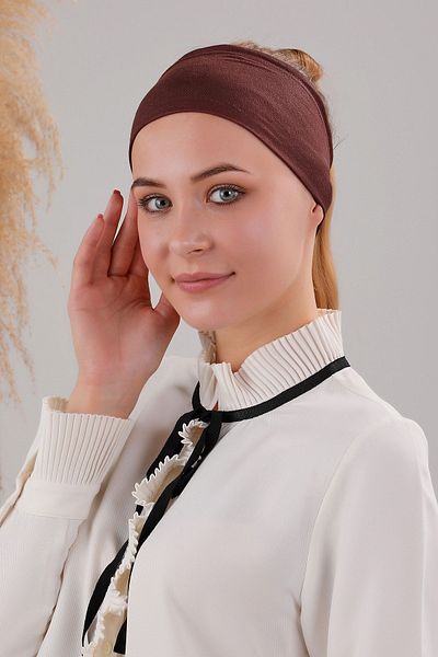 Melodi Scarf Brown Silicone Seamless Hijab Sports Bandana - Non-Slip