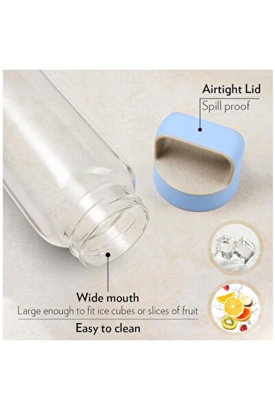 Borosil 550ml 2 Neo Glass Bottle With 295ml 4 Medium Glass, Hydration Gift Set