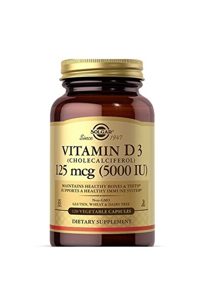 Solgar فيتامين د3 كوليكالسيفيرول 5000 وحدة دولية 120 قرصًا
