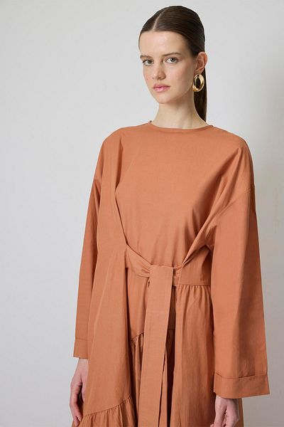 Touché Privé 100% Cotton Belt Detailed Poplin Dress