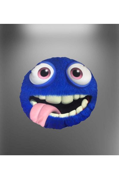 AZİZ OYUNCAK Dark Blue Humorous Emoji Cartoon Themed Toy Pillow30 cm