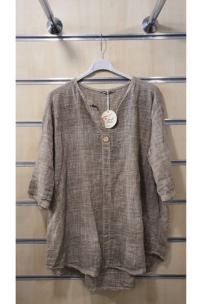 Park Moda Ιταλική μπλούζα με απλό σχέδιο με ένα κουμπί