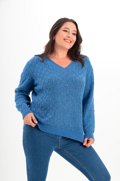 MAMAYAGA Pulover de iarnă pentru femei, cu decolteu în V, texturat, cu mâneci lungi, cu mâneci lungi, cu potrivire confortabilă