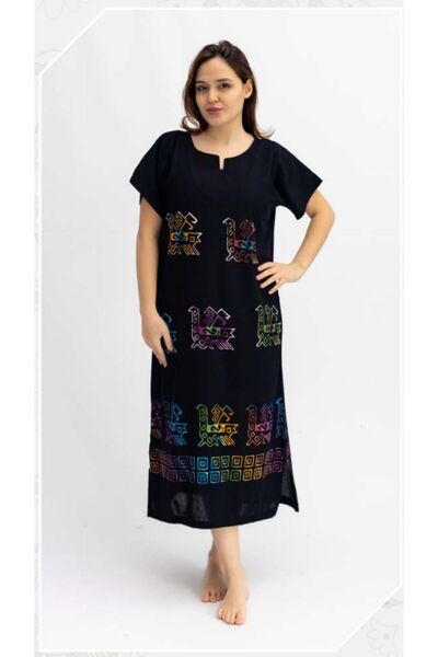 BYB Batik desen tam boy desenli yazlık elbise