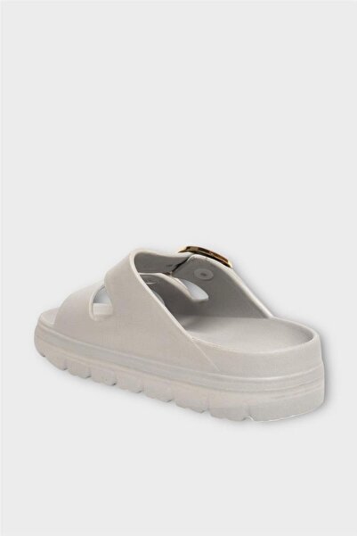 Liger Stylish Women's Slippers with High Sole Buckle Gray