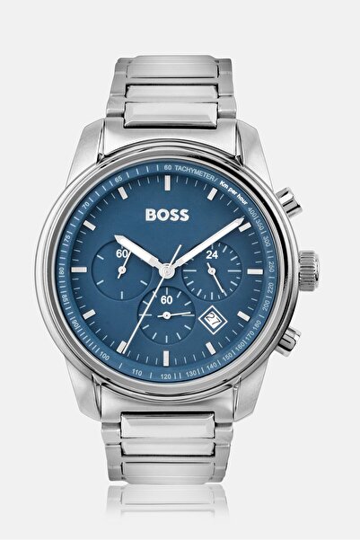 BOSS ساعة رجالية 1514007 من الستانلس ستيل 44 مم، فضية