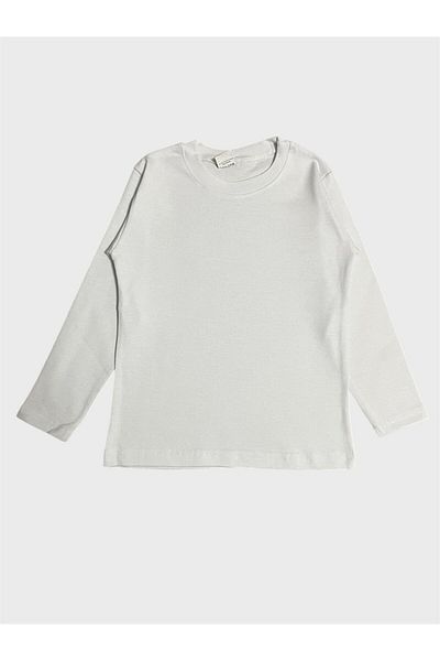 ALİŞ KİDS Children's 100% Cotton White Crew Neck Long Sleeve Unisex Bodysuit