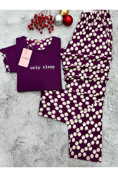 pijamaworld Short Sleeve under Arm Long Pocket Pajama Set